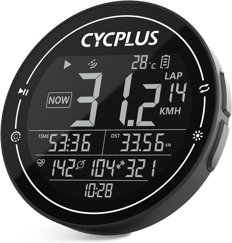 CYCPLUS GPS Bike Computer, Wireless Cycling Computer, ANT+ Bluetooth Bicycle Speedometer Odometer IPX6 Waterproof, Rechargeable with 2.5″ Screen for Bikers Outdoor Cycling (New Upgraded) - Image 1